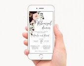Rehearsal Dinner Invitation Burgundy, Wedding Rehearsal Digital Invitation, Electronic Invitation Rehearsal Dinner, Text Message, Email