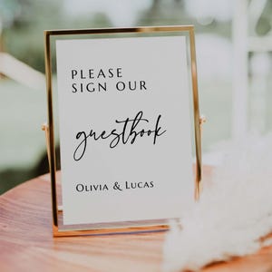 Please Sign Our Guest Book Sign, Wedding Guest Book Sign, Modern Guest Book Sign, Editable Template, Personalized Guestbook Wedding Sign
