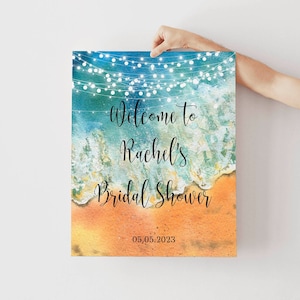 Beach Bridal Shower Sign, Welcome Bridal Shower Sign Beach, Bridal Shower Beach Theme, Printable, Editable, Size 8x10&#39;&#39;/16x20&#39;&#39;/18x24&#39;&#39;