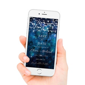 Save the Date Invite, Save the Date Galaxy, Save the Date Starry Night, Save the Date Night Sky, Save the Date Digital Invitation, Editable