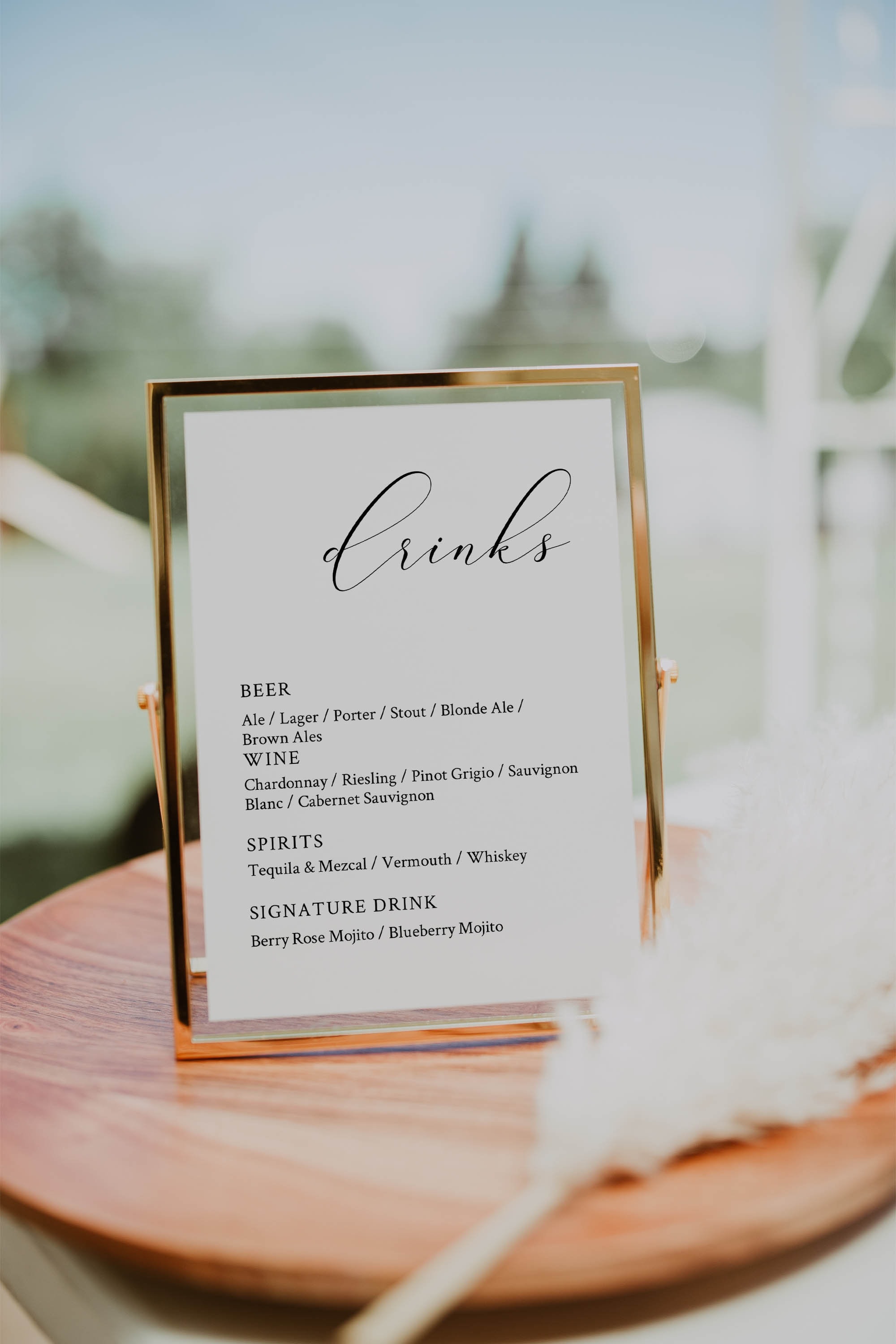 Wedding Bar Menu Template