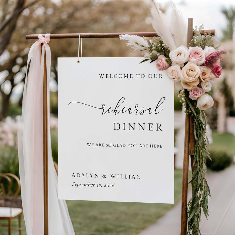 Getting Dinner Sign Rehearsal Dinner Welcome Sign - Etsy