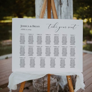 Wedding Seating Chart 20 tables, Wedding Seating Sign, Wedding Seating Chart Plan, Seating Assignment, Seating Chart Printable, Editable