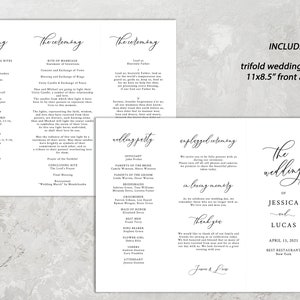 Tri-fold Wedding Program Template, Wedding Ceremony Program, Brochure ...