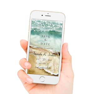 Save the Date Beach Theme, Digital Save the Date, Save the Date Invite, Save the Date Text Message, Save the Date Hawaii, Editable Invite