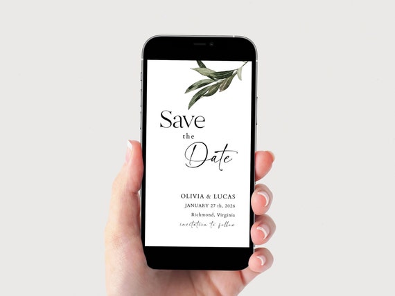 Olive Branch Save the Date, Electronic Invite (Digital Download)