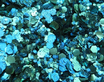 Ocean Eco Glitter Blend - Biodegradable Cosmetic Glitter for Face and Body - Festival Mix of Bioglitter