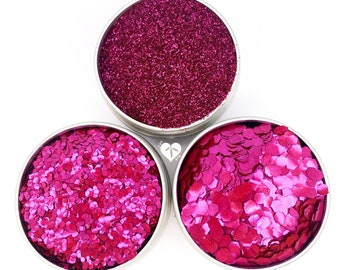 Stormy Rose Biodegradable Glitter - Biodegradable Dark Pink Glitter - Eco Festival Glitter