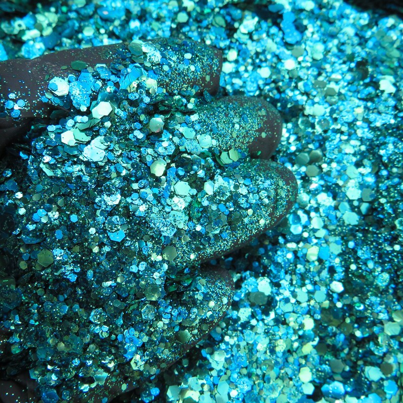 Ocean Eco Glitter Blend Biodegradable Cosmetic Glitter for Face and Body Festival Mix of Bioglitter image 2