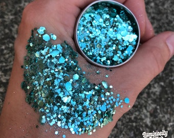 Aqua Sky Biodegradable Glitter Blend - Turquoise Eco Glitter Mix - Festival Face and Body Glitter