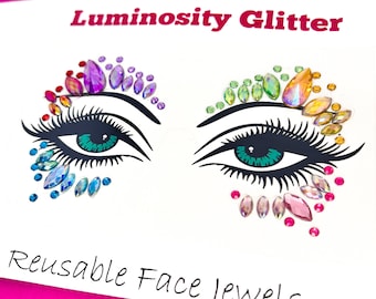 Spectrum Rainbow Reusable Face Jewels - Face Gems - Festival Face Gems - Festival Sheet Gems