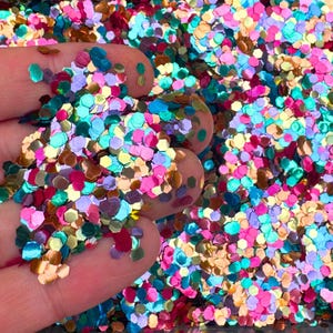 Rainbow Confetti Eco Glitter: Super Chunky Biodegradable Glitter Mix