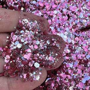 Holographic Biodegradable Glitter for Face and Body: Eco Friendly Glitter Blend (Pink Flamingo)