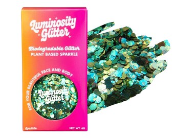 Golden Palm Eco Glitter Blend: Green Gold Biodegradable Cosmetic Glitter (Face Body)