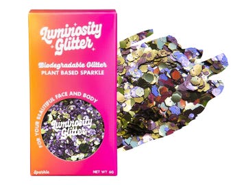 Purple Gold Eco Glitter Blend: Biodegradable Vegan Makeup Sparkle