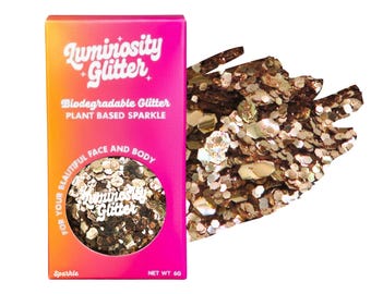 Rose Gold Glitter - Eco Friendly, Biodegradable Glitter for Festivals, Makeup, Bioglitter