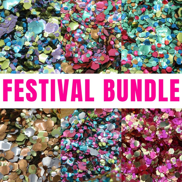 Festival Eco Glitter Bundle - Biodegradable Face and Body Glitter Bundle - Festival Eco Glitters