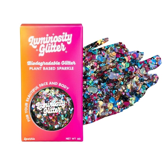 Rainbow Biodegradable Glitter for Face and Body - Eco Friendly Glitter Blend (Astro Bomb)