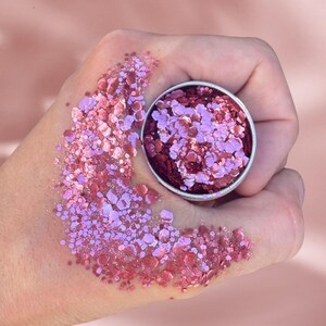 Rose Pink Biodegradable Glitter: Eco-Friendly Face & Body Makeup
