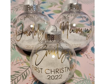 Christmas Bauble Baubles | Glitter |  Personalised | 80mm Shatterproof Plastic | Glitter  | Ornament