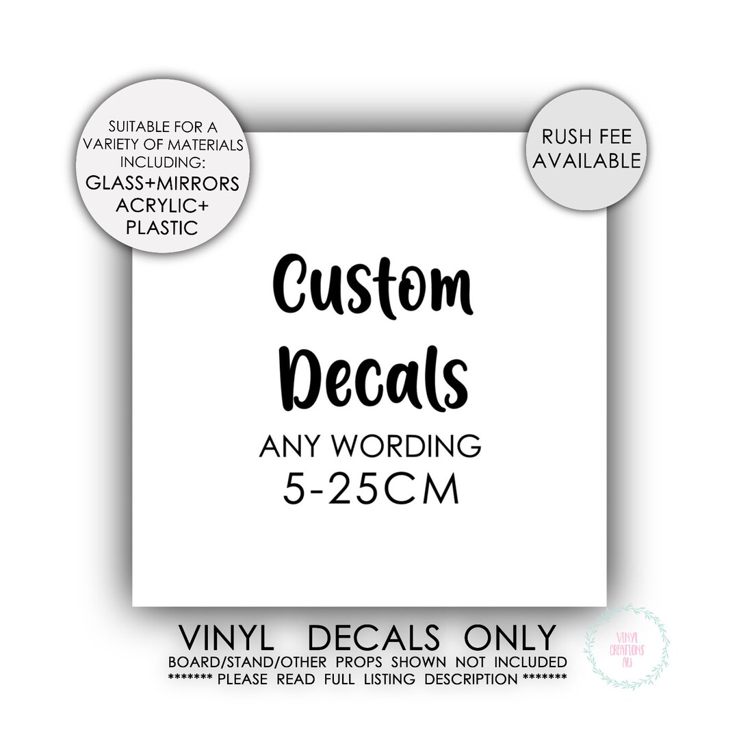 Stickers Vinyl Decals DIY Custom Name Personalised Decals Glasses Drink