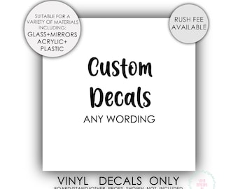 Stickers Vinyl Decals DIY Custom Name Personalised Decals Glasses | Drink Bottles | Wedding | Birthday| Events