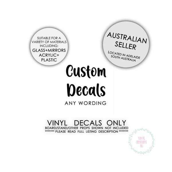 Decals Stickers Vinyl DIY Custom Name Personalised Decals