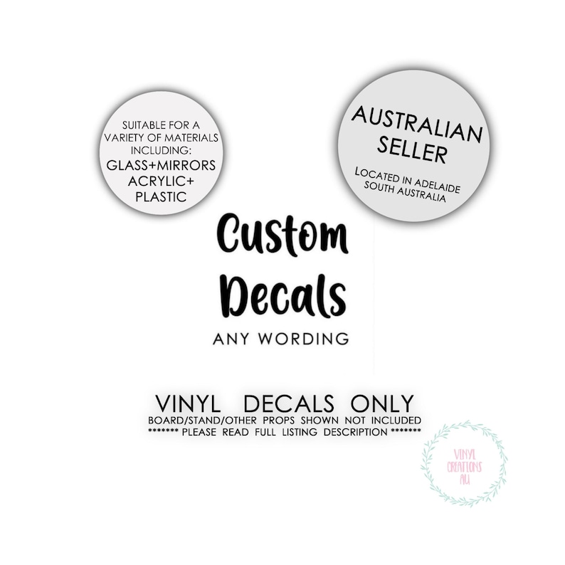 black wording on white background
black vinyl lettering any wording as a vinyl decal, australian seller