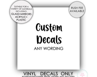 Stickers Vinyl Decals DIY Custom Name Personalised Decals Glasses | Drink Bottles | Wedding | Birthday| Events