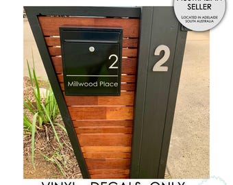 Decal sticker for Letter Box Street Name Number