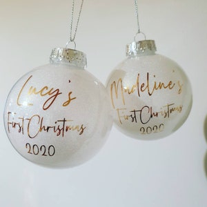 Christmas Bauble Baubles | Glitter |  Personalised | 80mm Shatterproof Plastic | Glitter  | Ornament
