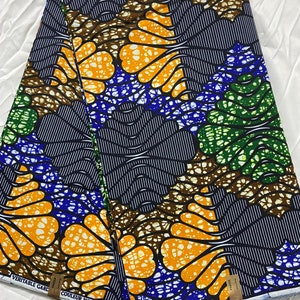 Premium Ankara  African Print Fabric  6 Yards 100% Cotton Wax Print,Bold Bright Pattern,UK Fabric Supplier Great for Sewing & Dressmaking