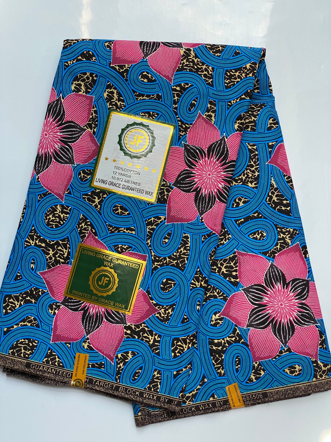 PINK ANKARA FABRIC Fabric Flower Pink Floral Print Etsy