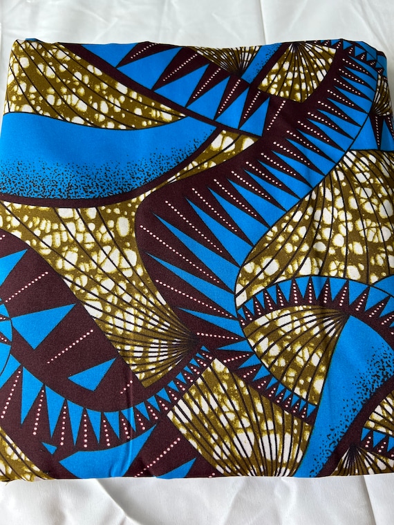 Tissu Africain Ankara Imprimé Cire - 6 Yards (environ 5,5 M), 100% Coton, Multicolore