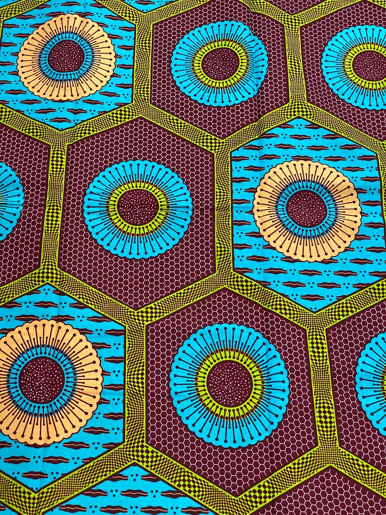 DUTCH WAX PRINT Hollantex Fabric Multicolor Fabric by Yard Etsy