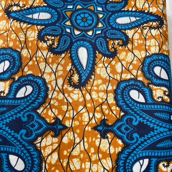 Soft Double sided Ankara Fabric by 6 Yards, African Fabric For Ankara Outfits - Colourful African Print Fabric - Ankara Interior Design