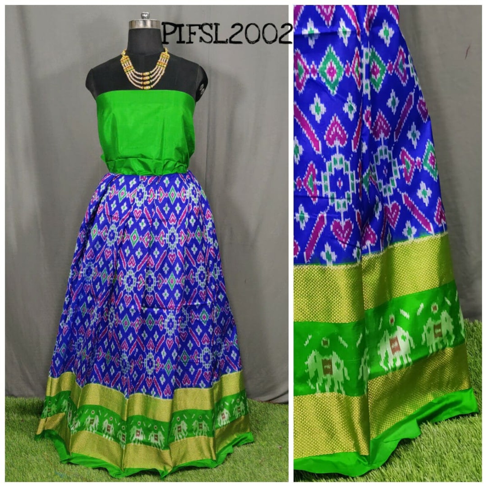 ikat lehenga designs