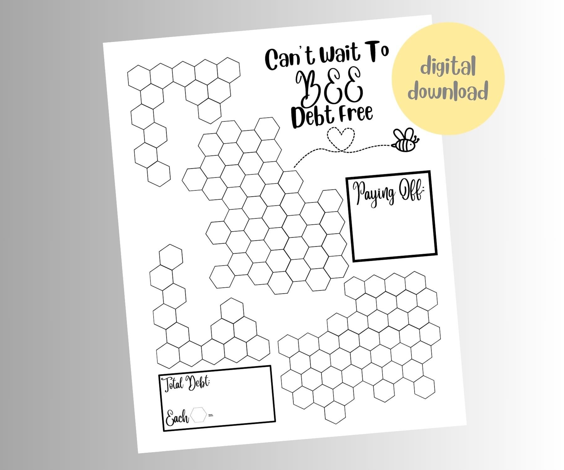 Debt Free Coloring Sheet/ Debt Free Tracker/ Bee Debt Free/ - Etsy