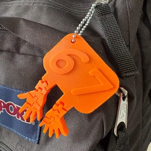 67 key chain with moving arms and hands / stocking stuffer / teenager stocking stuffer / 67 keychain / jr high gift / high school gift /