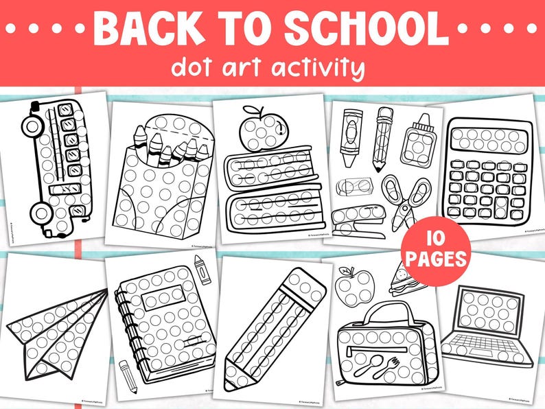 Back to School Dot Marker Printable Activity Pages, First Day of School ...