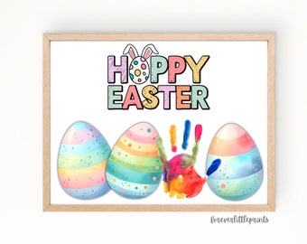 Easter Egg Handprint Art for Kids Infant Toddler Baby, Footprint Art, Easter Craft Activity
