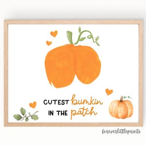 Baby Bottom Print Cutest Pumpkin in the Patch Baby’s Bum Art Fall Infant Craft My First Halloween Keepsake Newborn Bumkin Bum Print