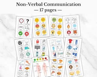 Tarjetas de comunicación no verbal, tarjetas de conversación para adultos con tablero visual, tarjetas didácticas no verbales para autismo, tarjeta de terapia emocional, minitarjetas PECS