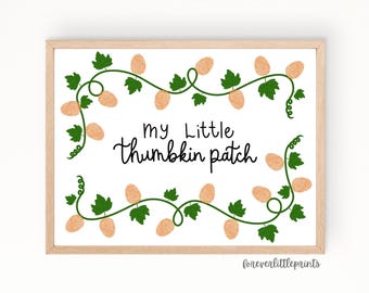 Pumpkin Patch Thumbprint Art Thumbkin Patch Infant Baby Toddler Fall Fingerprint Craft Thanksgiving Keepsake Daycare Preschool Activity