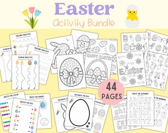 Easter Activity Printable for Kids, Preschool Worksheets, Easter Printable Activity Pages, PreK Worksheet Homeschool