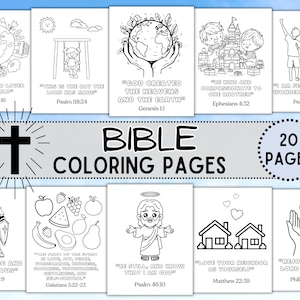 Bible Coloring Pages Sunday School Activity Bible Verse Coloring Sheets Preschool Church Children Craft God Christian Kids Printables