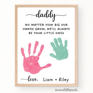 Ambachtelijke handafdruk Vaderdag, handafdruk vader knutselbord, cadeau vader van kinderen baby baby peuter, cadeau vader eerste keer