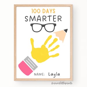 100 Tage Schulaktivität Handabdruckkunst Für Kinder, 100 Tage klüger, 100