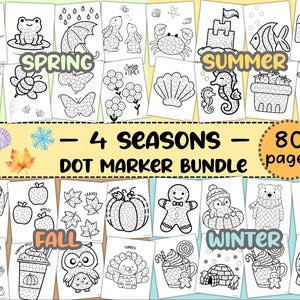 Dot Marker Printable Bundle-Pack, Dot Marker Seiten, Vorschul-Tagesstätten-Aktivitäten, Malvorlagen, Dots Art