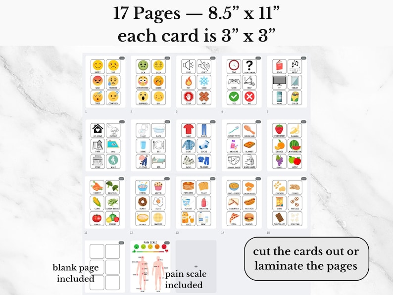 Non Verbal Communication Cards, Adult Visual Board Conversation Cards, Nonverbal Autism Flashcards, Therapy Emotion Card, PECS Mini Cards image 2